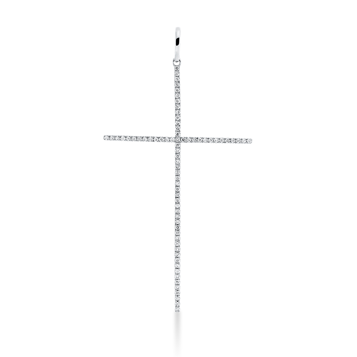 diamond full cut cross pendant in white gold