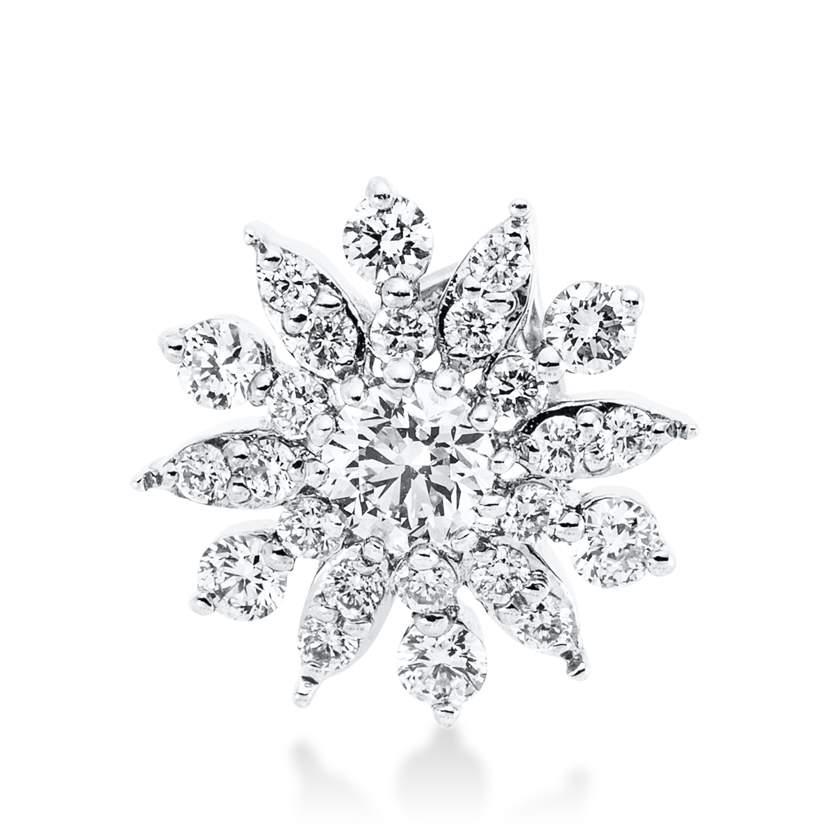 diamond full cut modern woman pendant in white gold