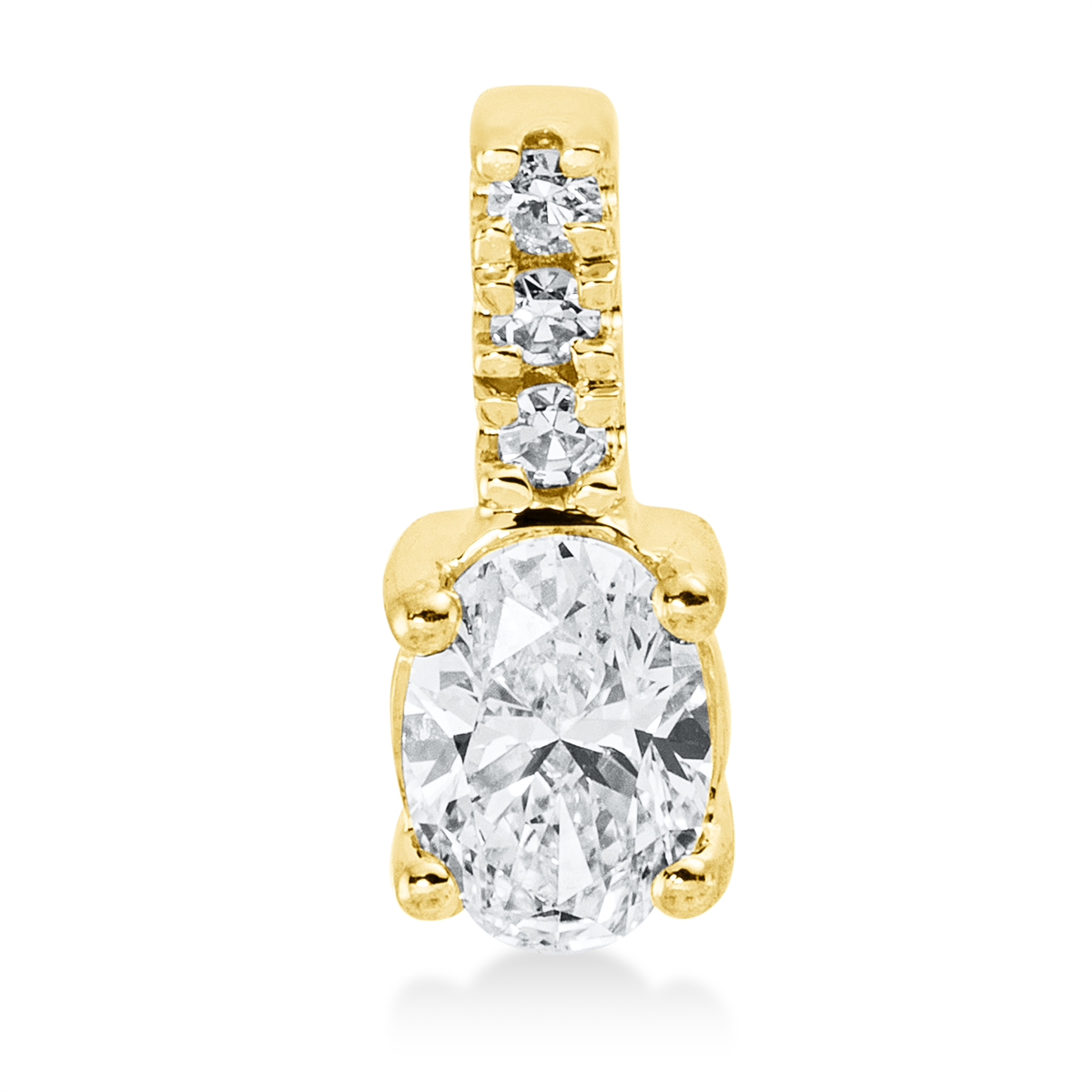 diamond single cut solitaire with accent stones pendant in yellow gold