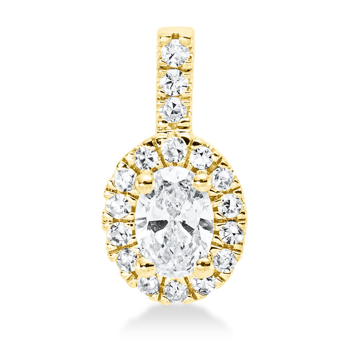 diamond single cut solitaire with accent stones pendant in yellow gold