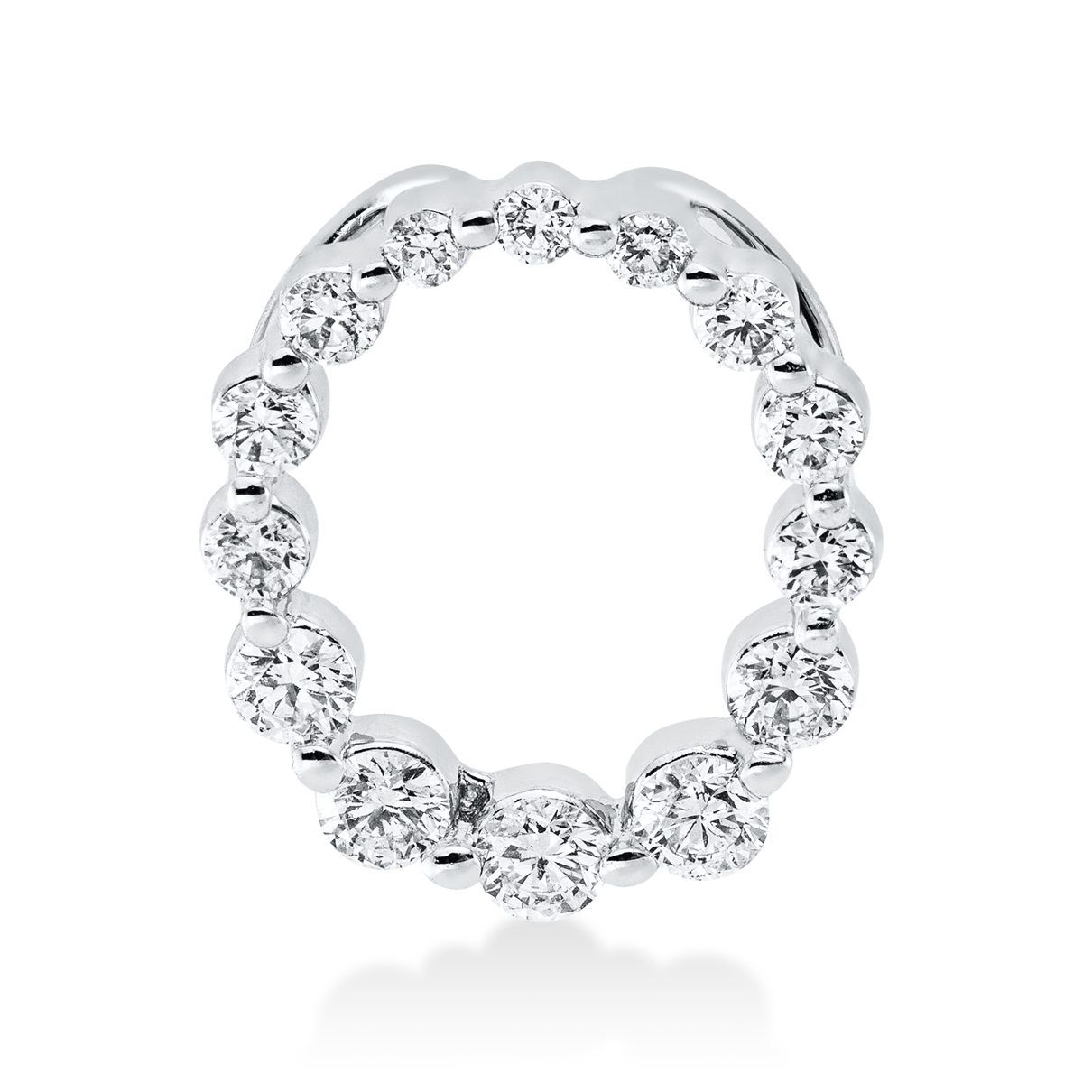 diamond full cut modern woman pendant in white gold