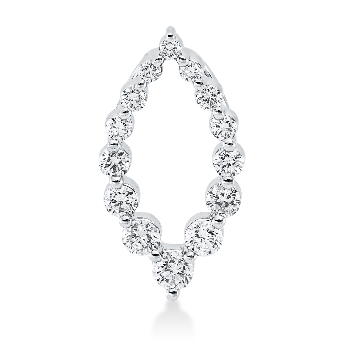 diamond full cut modern woman pendant in white gold