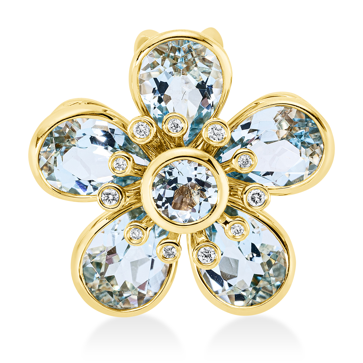 diamond full cut topaz colored stone fashion pendant in yellow gold