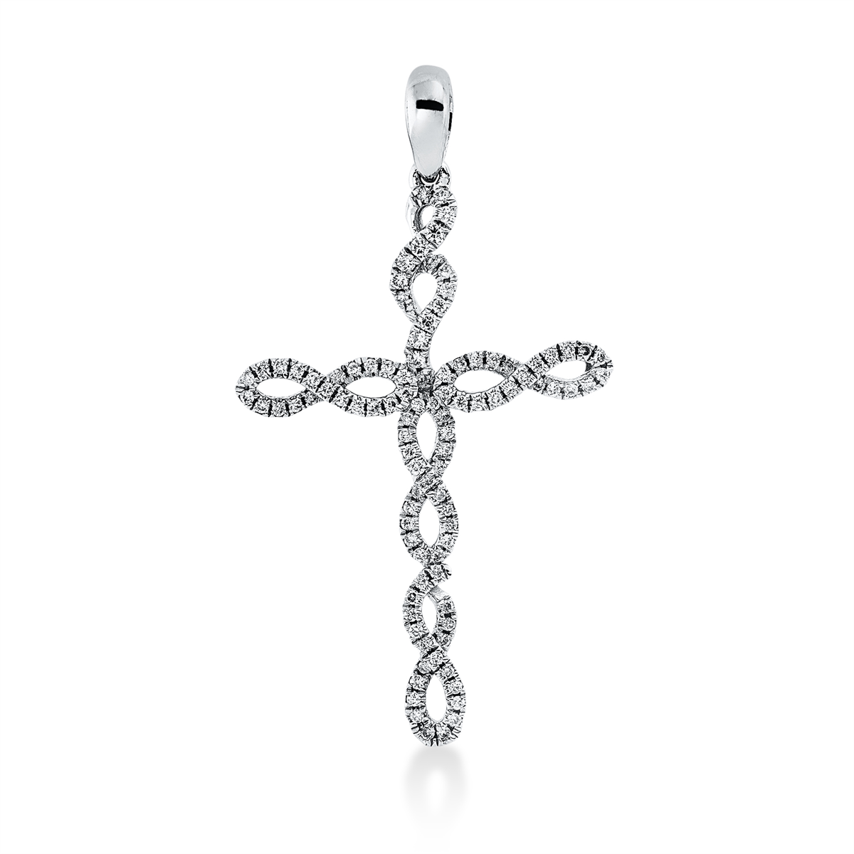 diamond full cut cross pendant in white gold