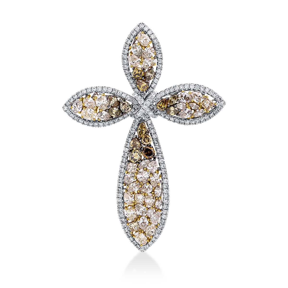 fantasiekleurige diamanten hanger - 3H679