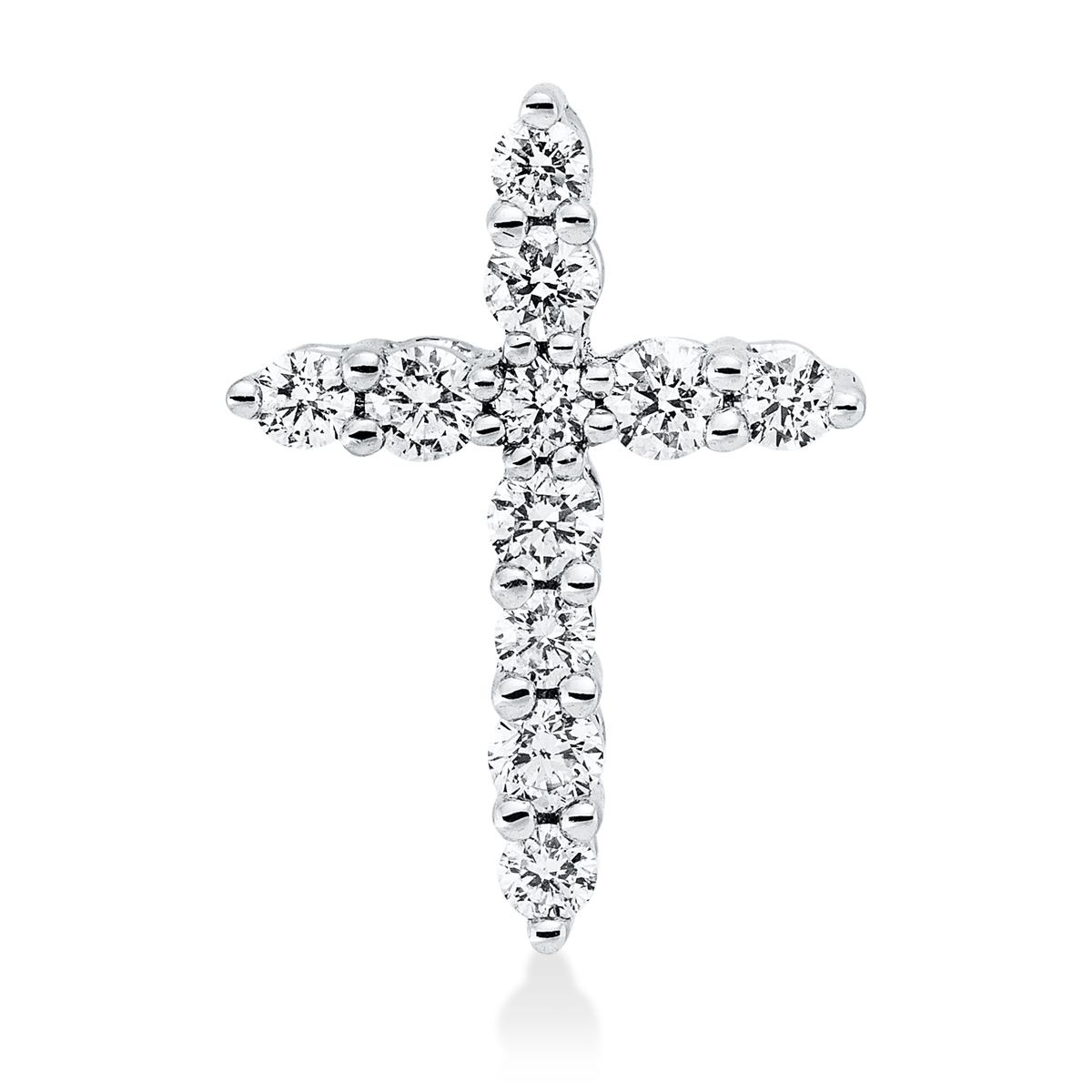 diamond full cut cross pendant in white gold