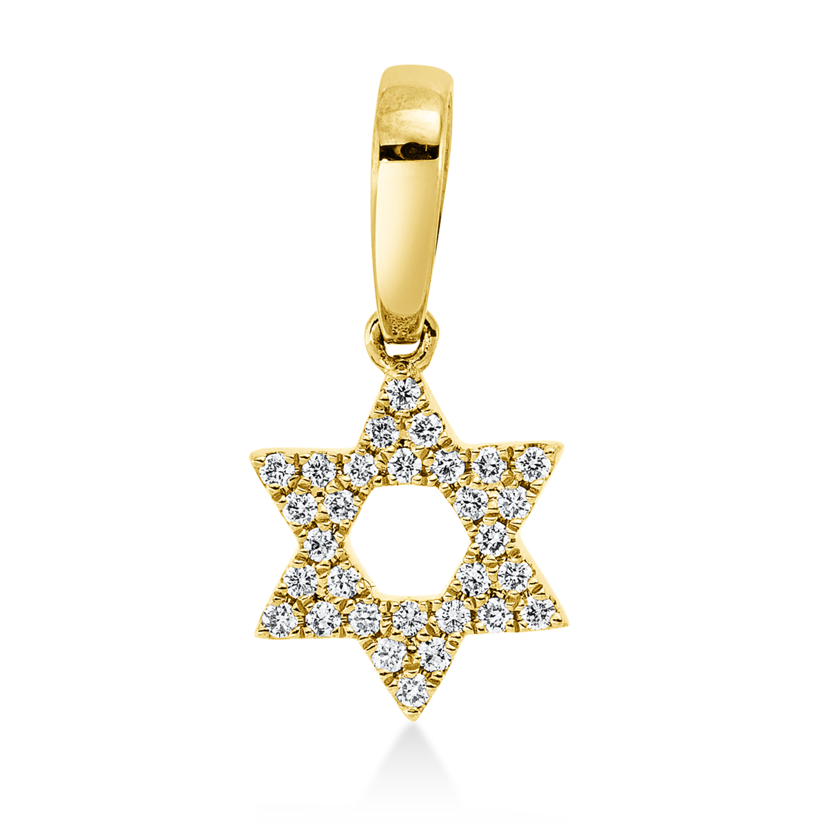 diamond full cut modern woman pendant in yellow gold
