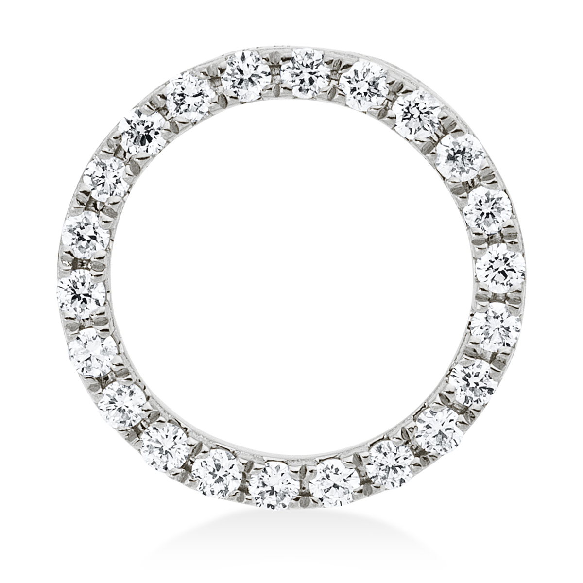 diamond full cut modern woman pendant in white gold