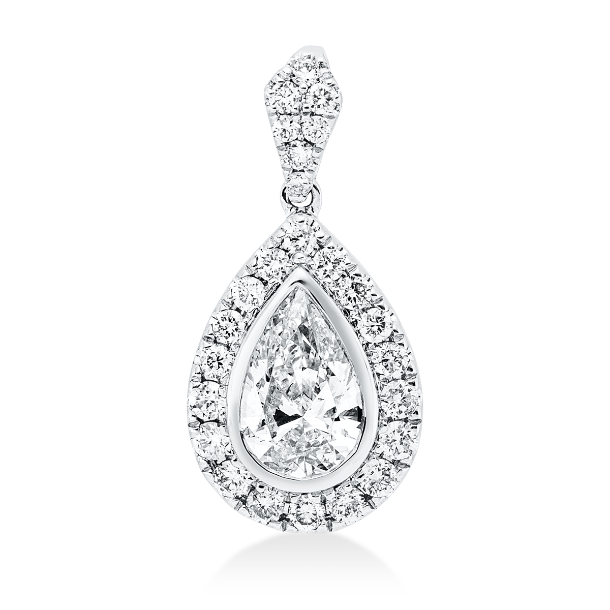 solitaire with accent stones pendant - 3I107