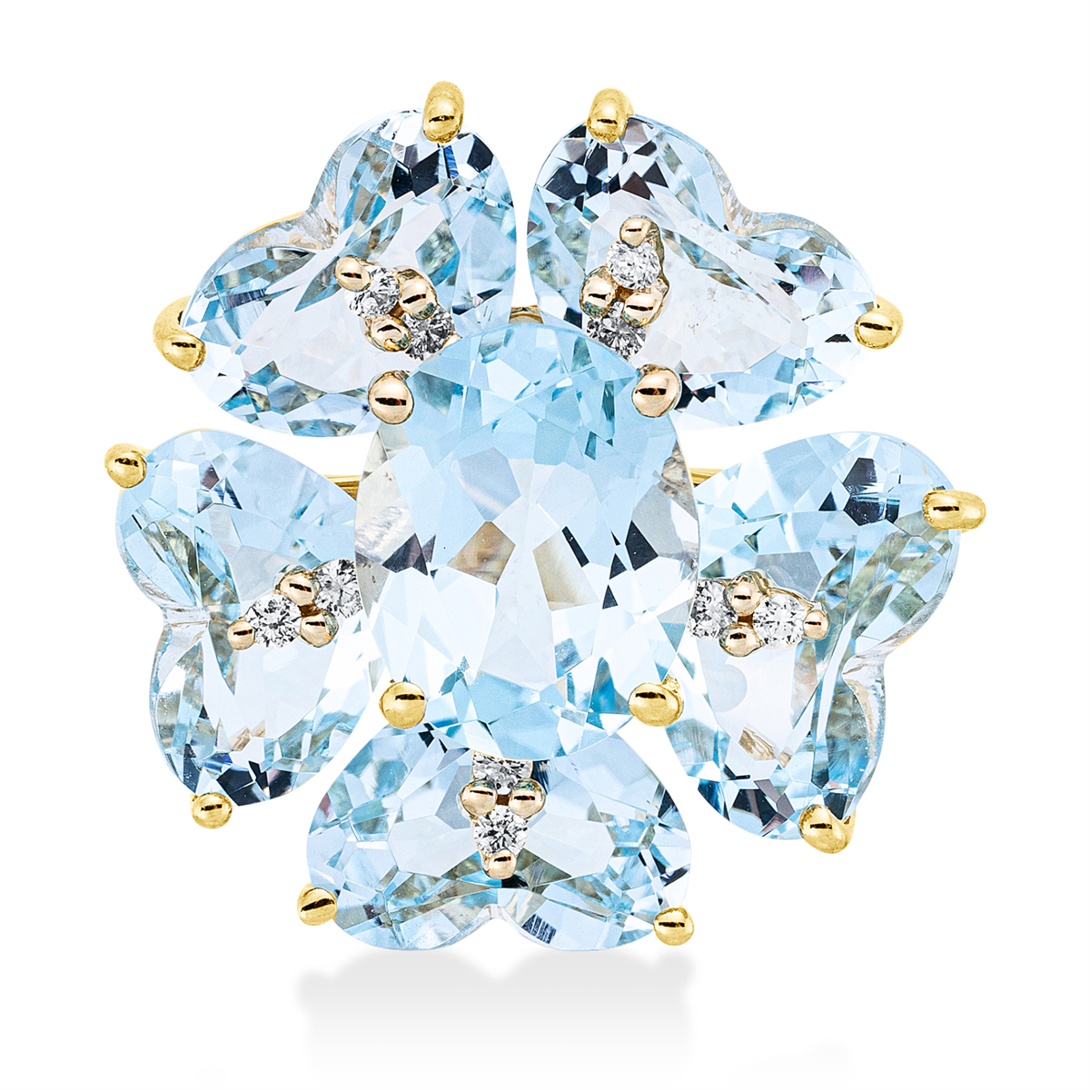 diamond full cut topaz colored stone fashion pendant in yellow gold