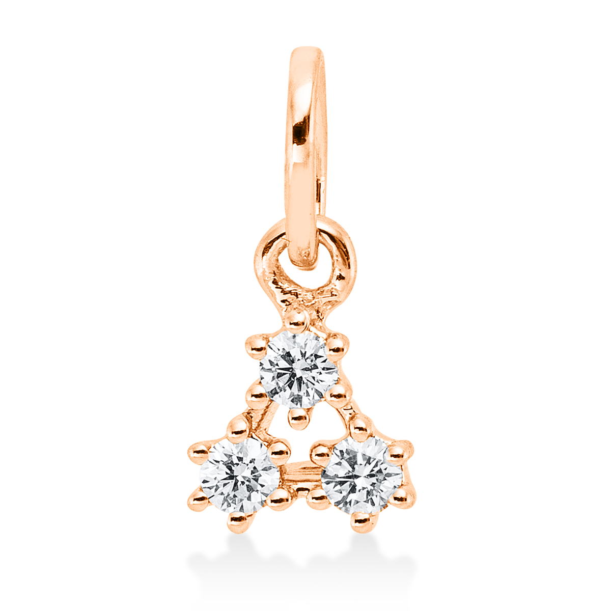 diamond full cut modern woman pendant in red gold