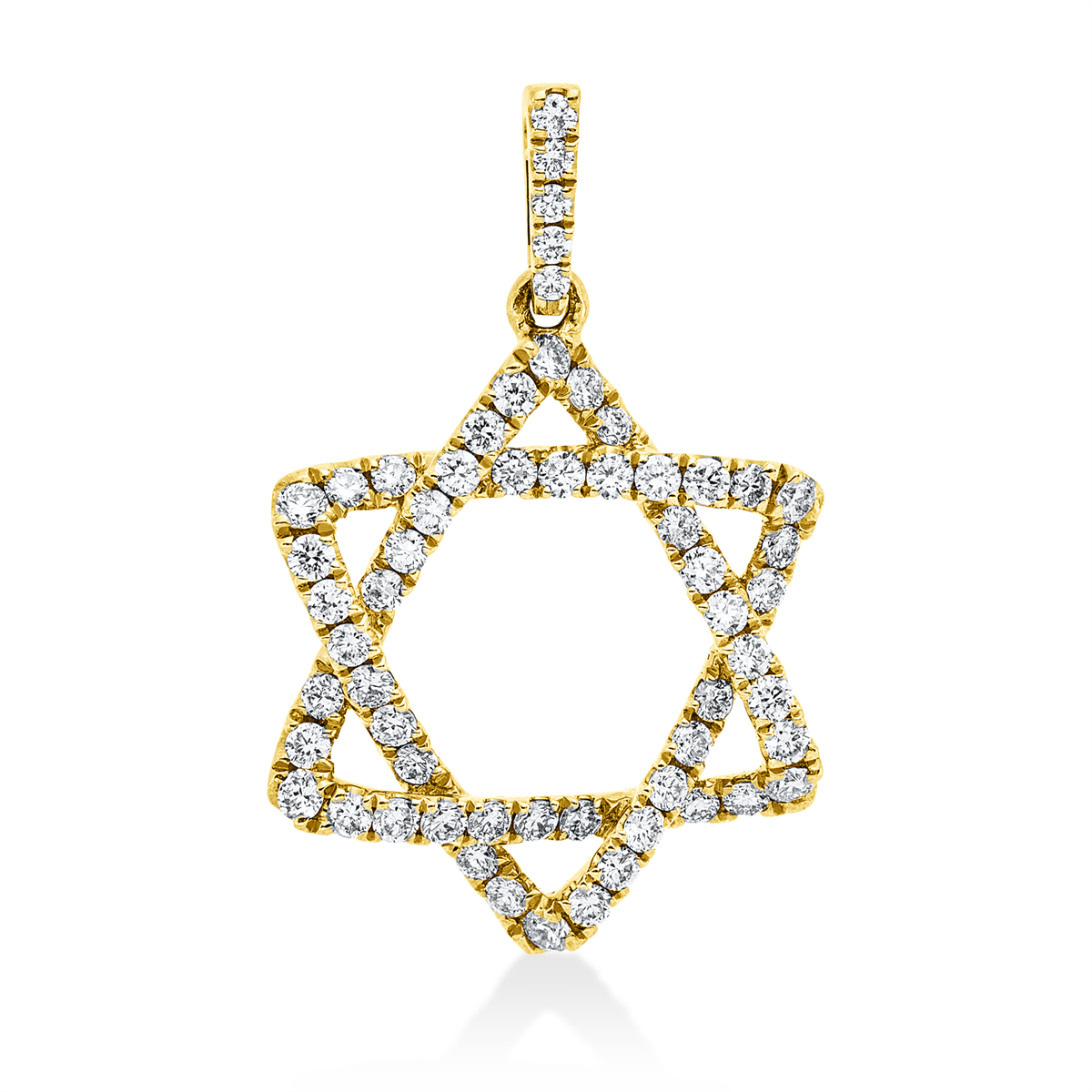 diamond full cut modern woman pendant in yellow gold