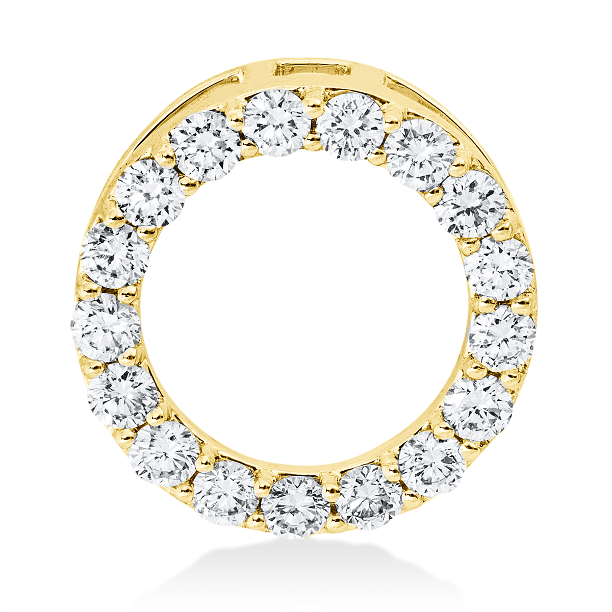 diamond full cut modern woman pendant in yellow gold