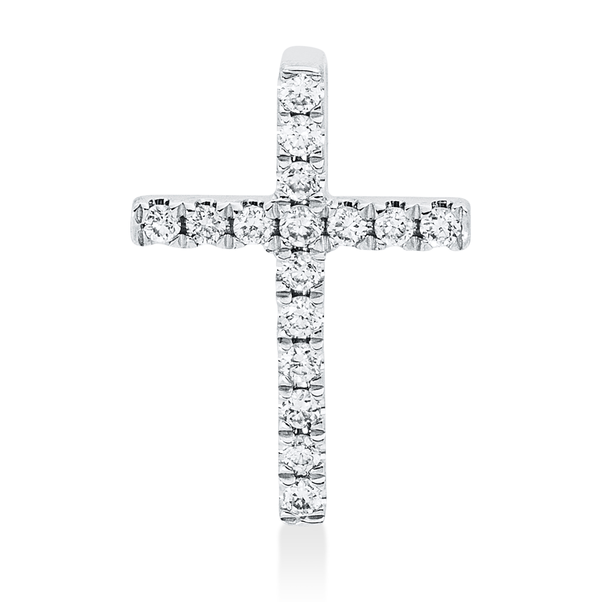 diamond full cut cross pendant in white gold