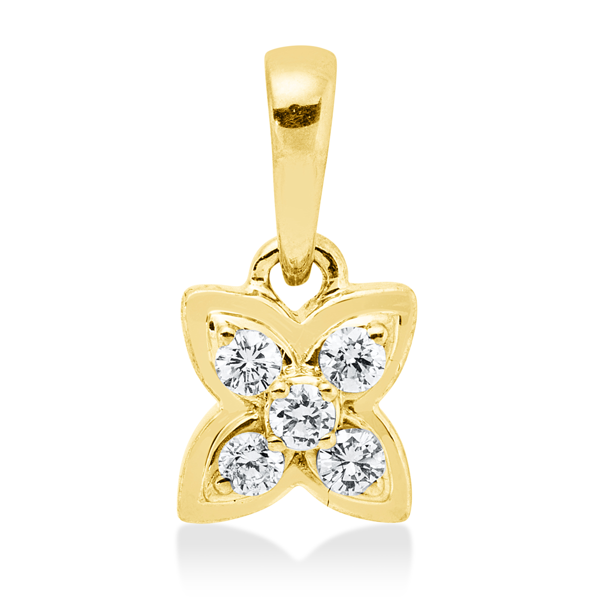 diamond full cut modern woman pendant in yellow gold
