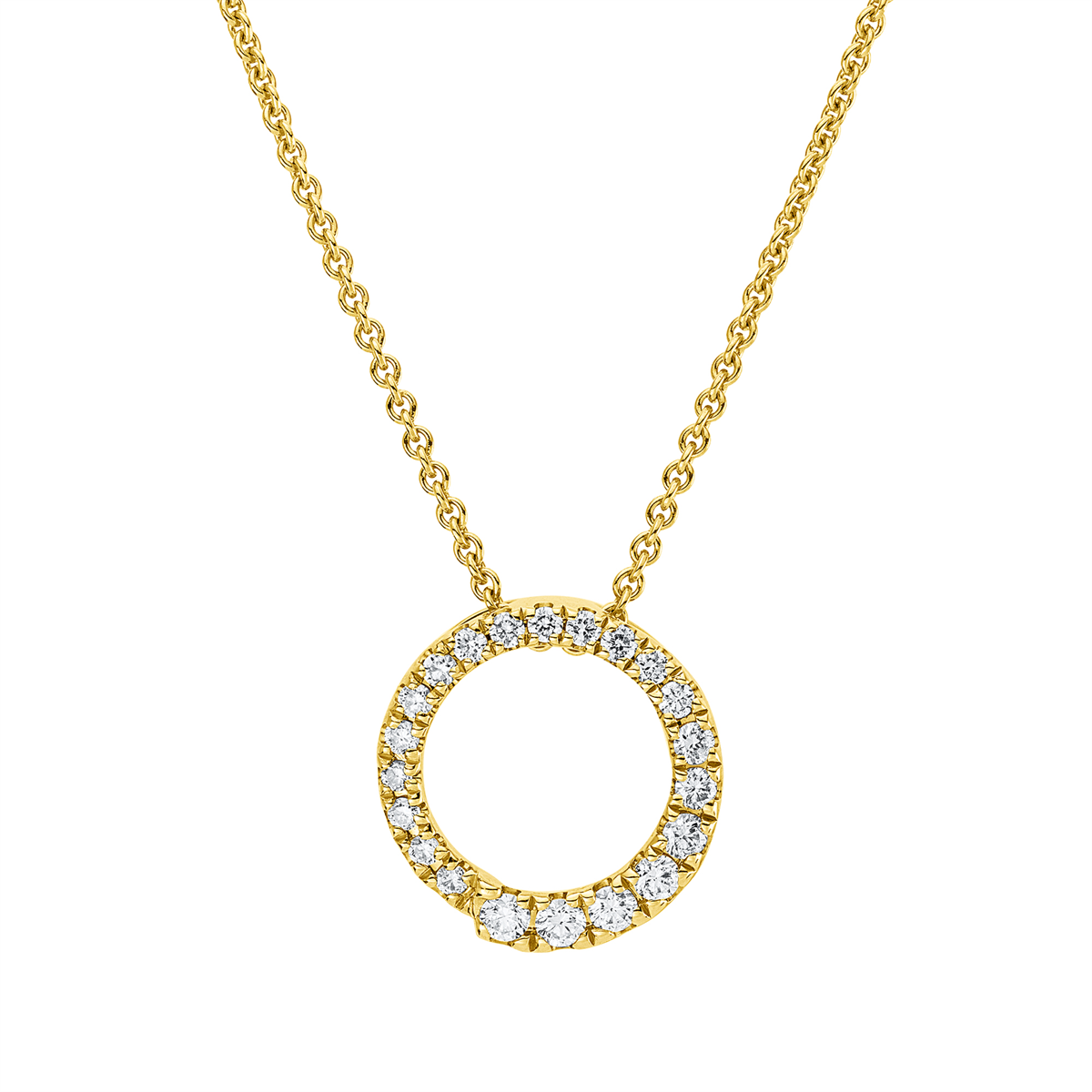 diamond full cut symbol pendant in yellow gold