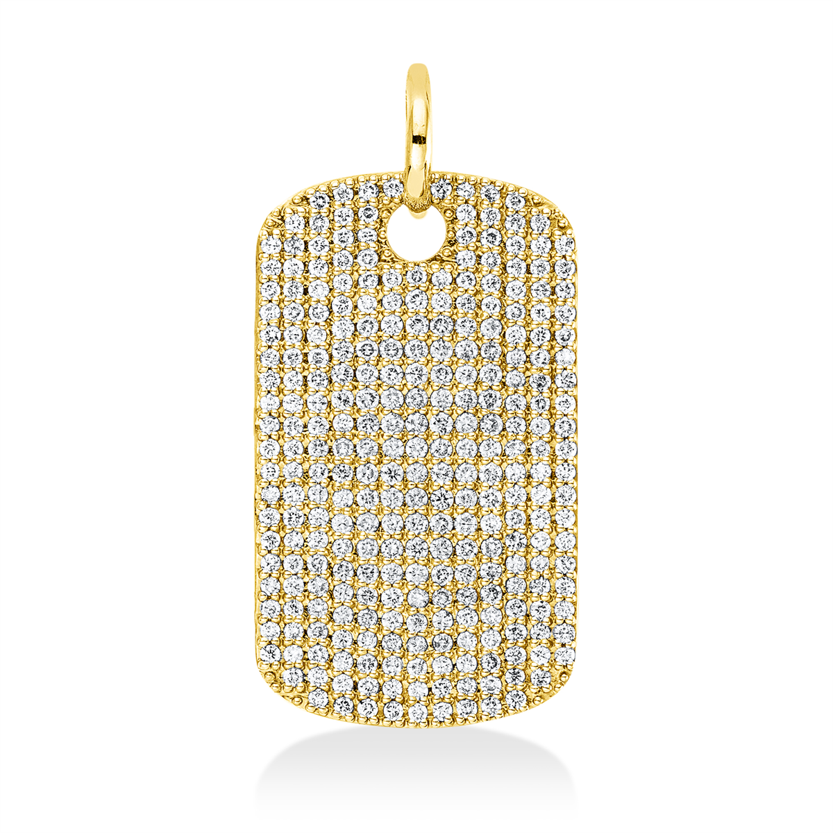 diamond full cut modern woman pendant in yellow gold