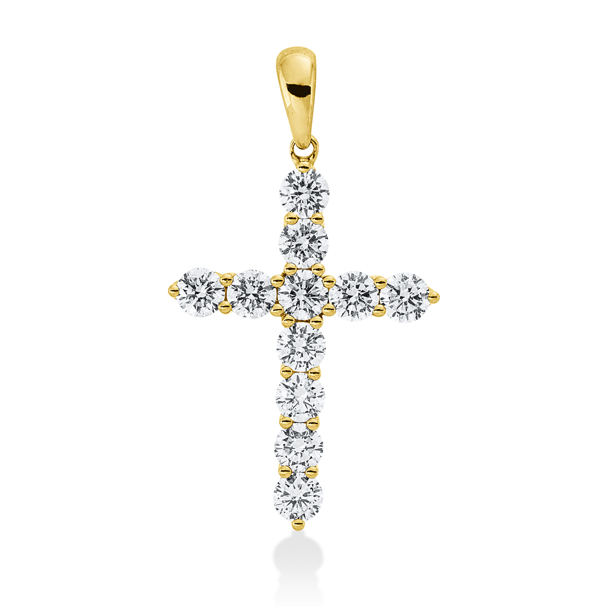 diamond full cut ball bracelet pendant in yellow gold