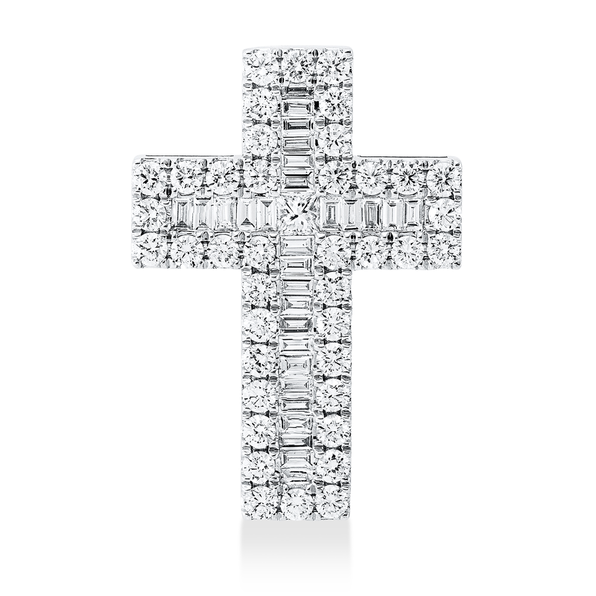 diamond full cut cross pendant in white gold
