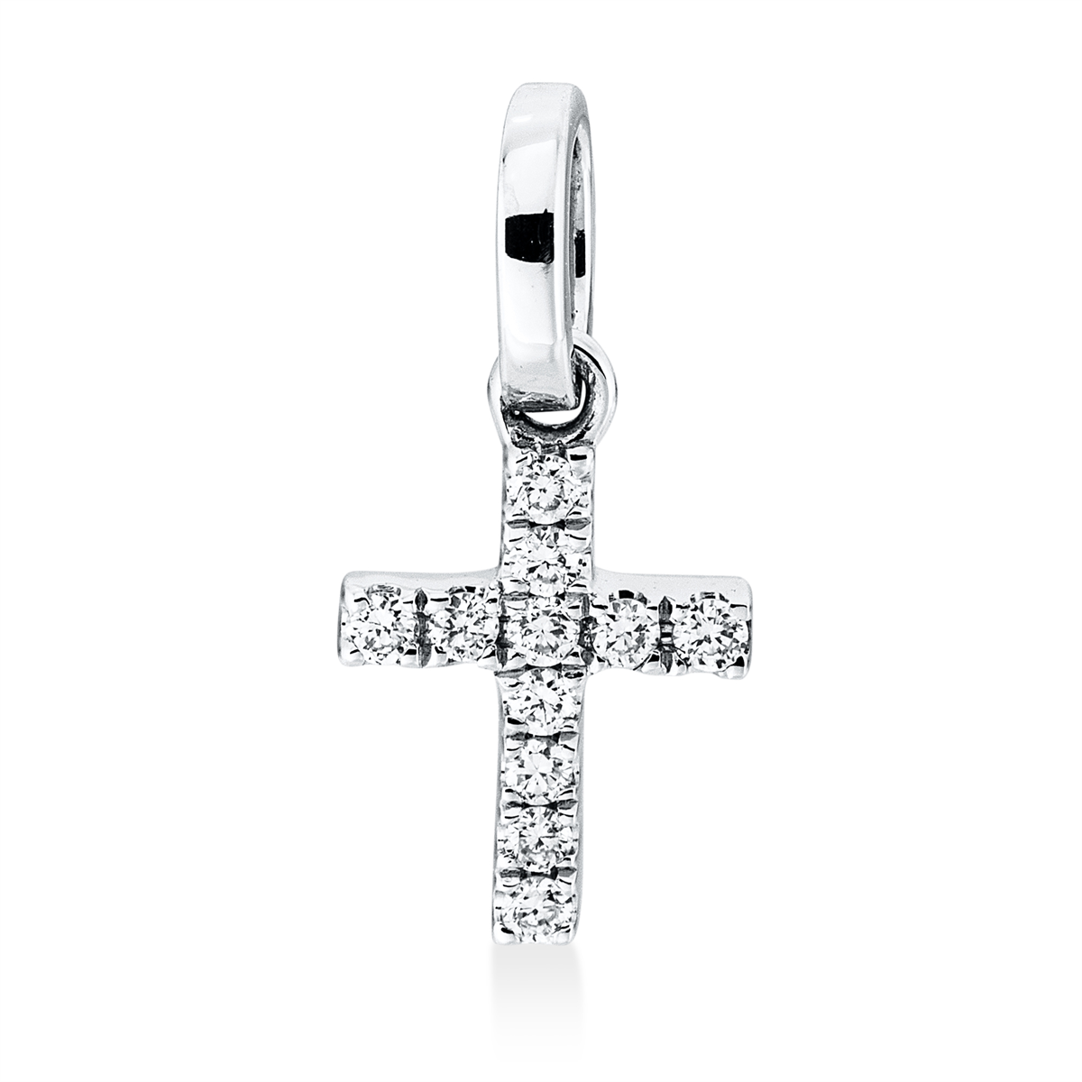 diamond full cut cross pendant in white gold