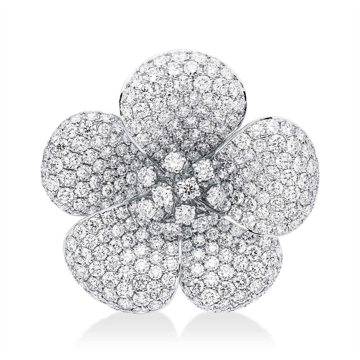 diamond full cut exclusive brooch in white gold