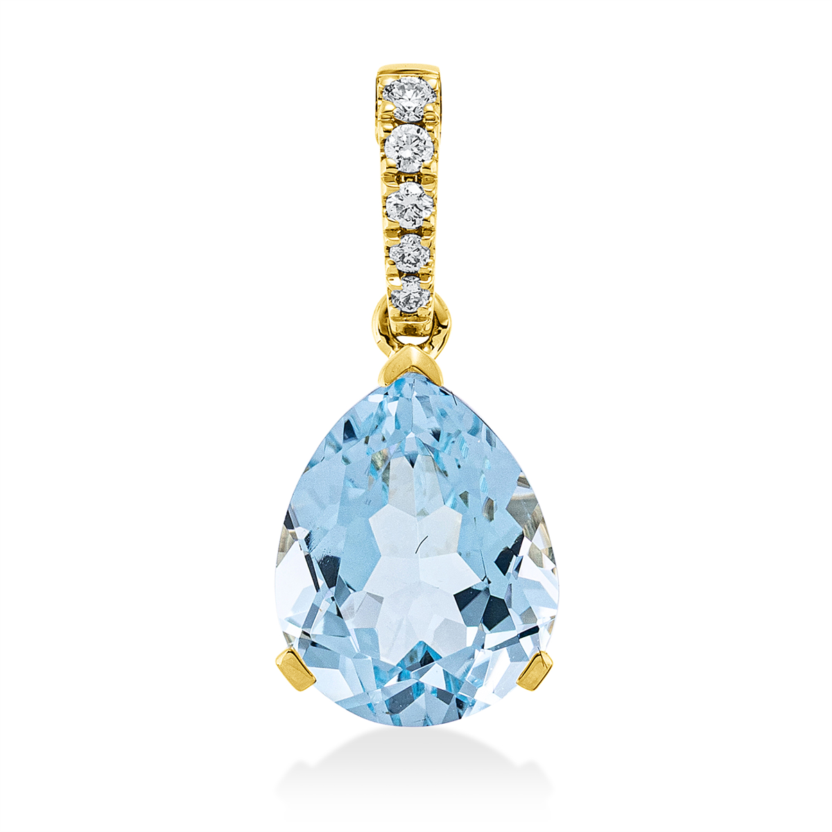 diamond full cut topaz colored stone fashion pendant in yellow gold