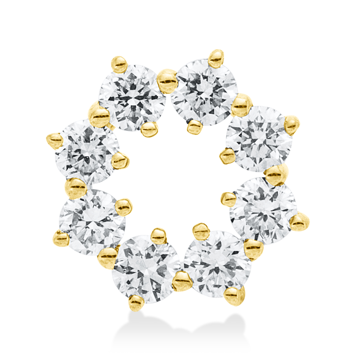 diamond full cut modern woman pendant in yellow gold