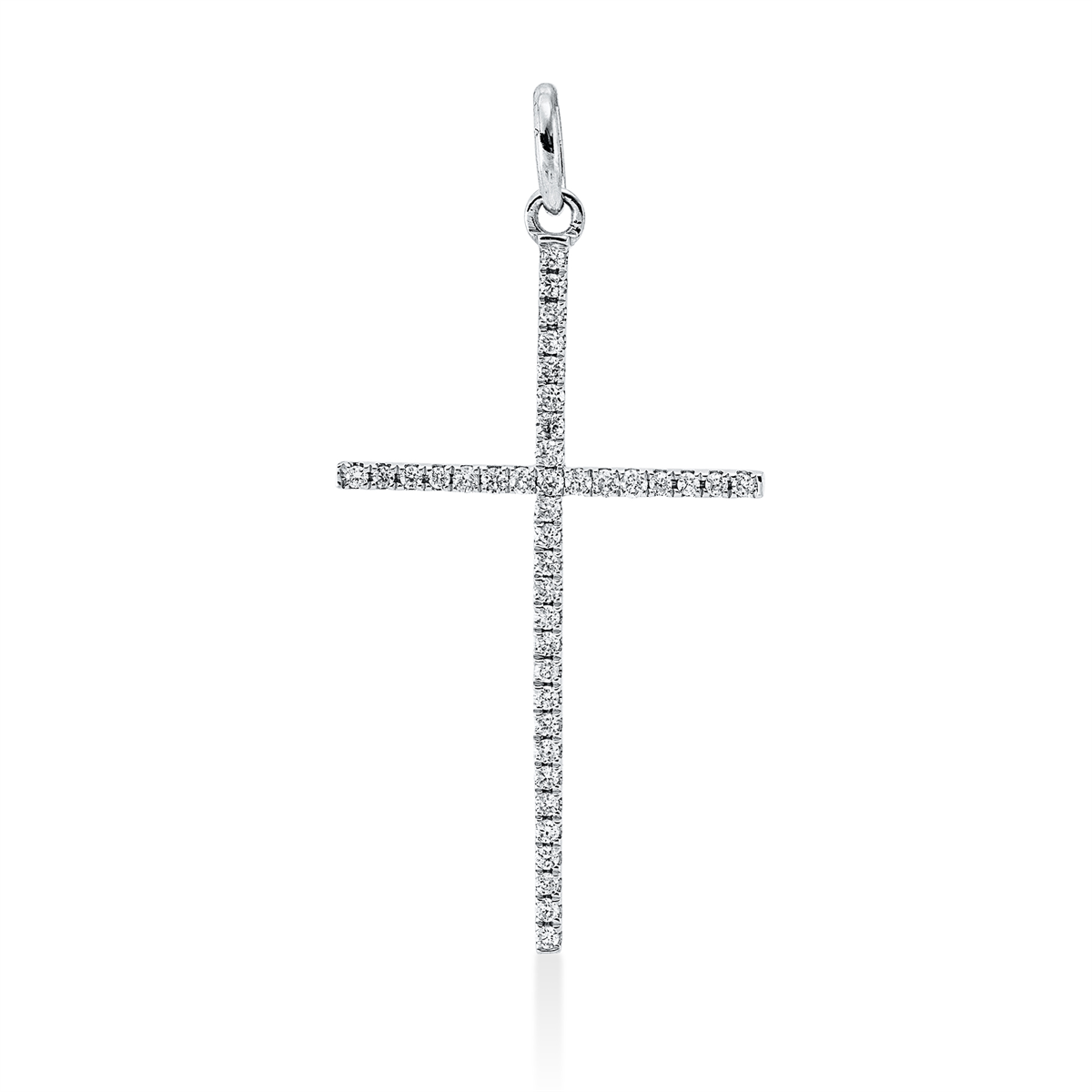 diamond full cut cross pendant in white gold