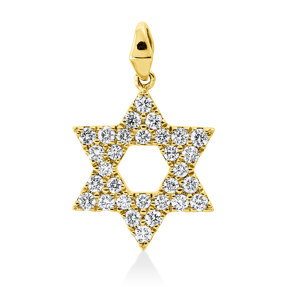 diamond full cut modern woman pendant in yellow gold