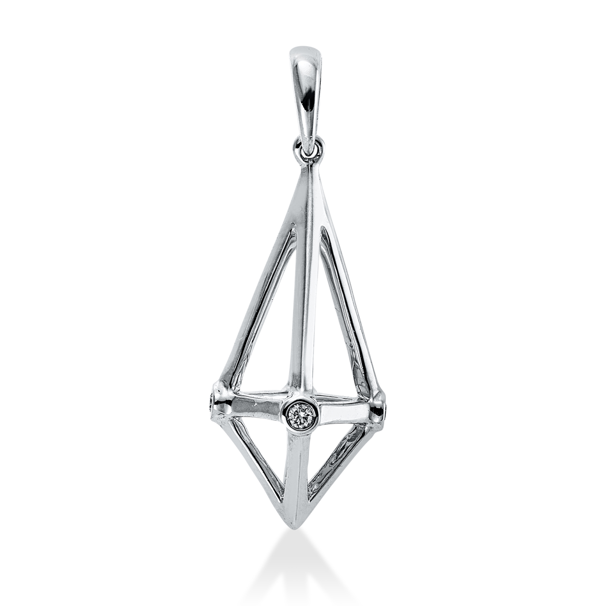 diamond full cut modern woman pendant in white gold
