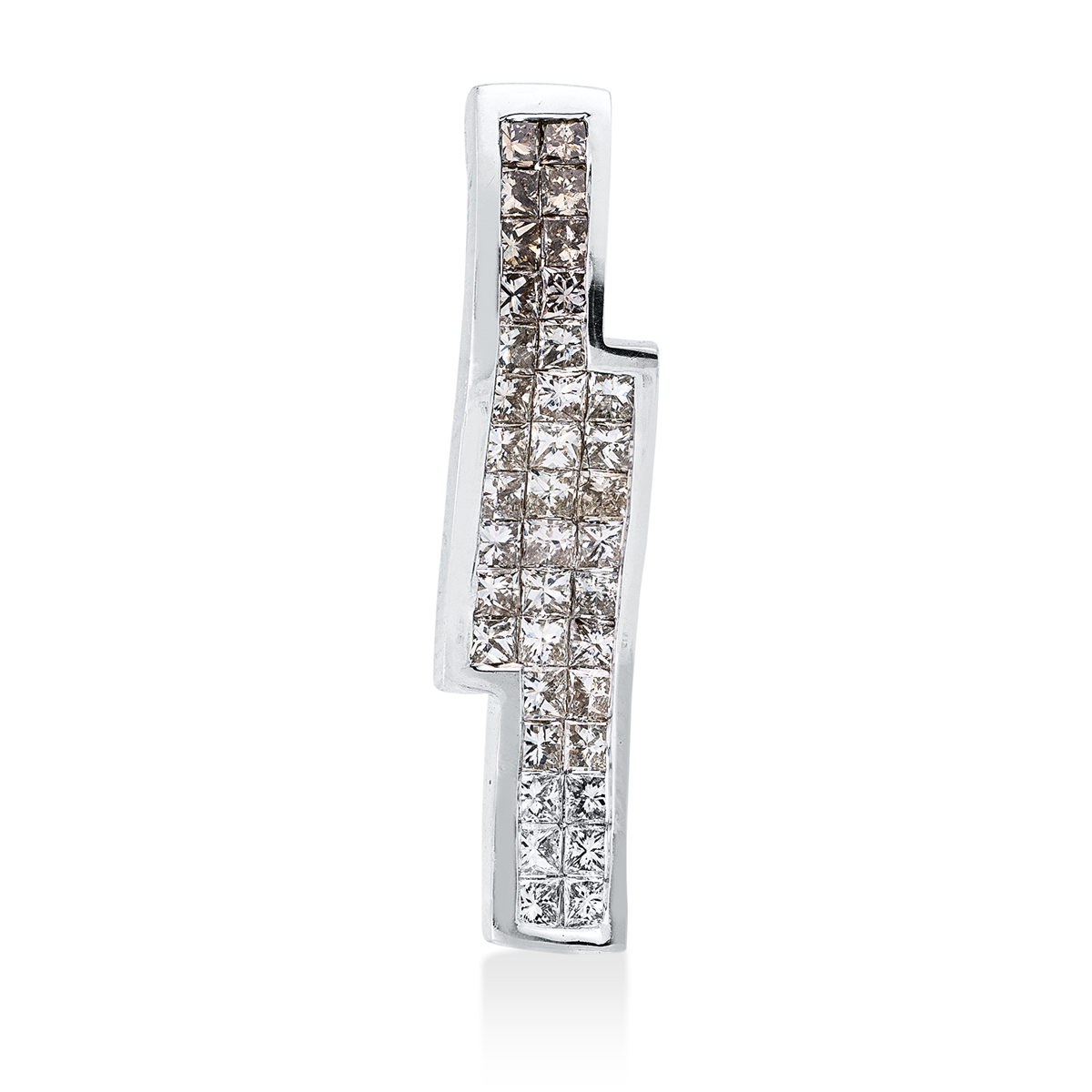 princess fancy colored diamond pendant in white gold