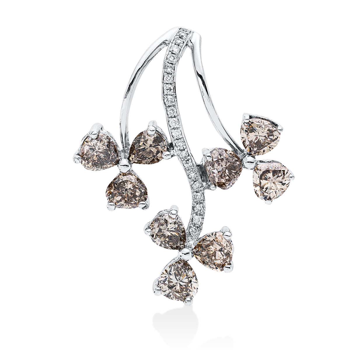 diamond full cut fancy colored diamond pendant in white gold