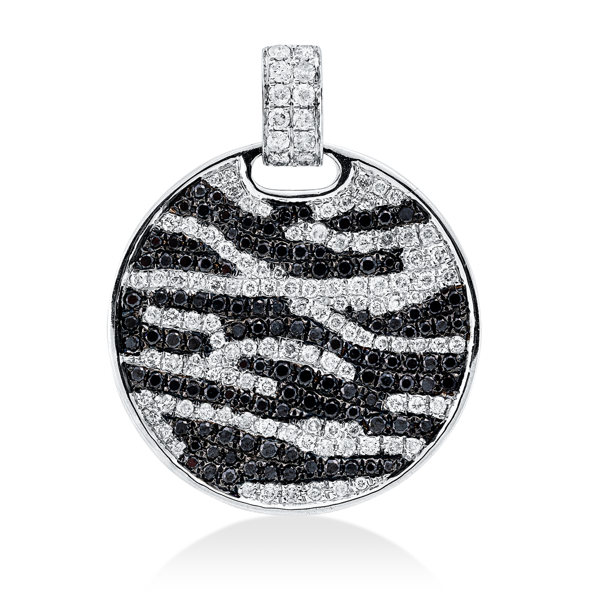 diamond full cut fancy colored diamond pendant in white gold