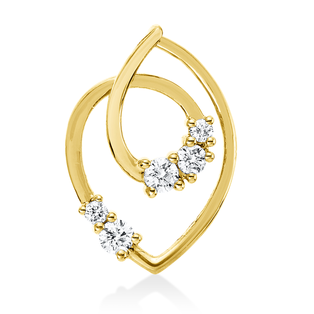 diamond full cut modern woman pendant in yellow gold