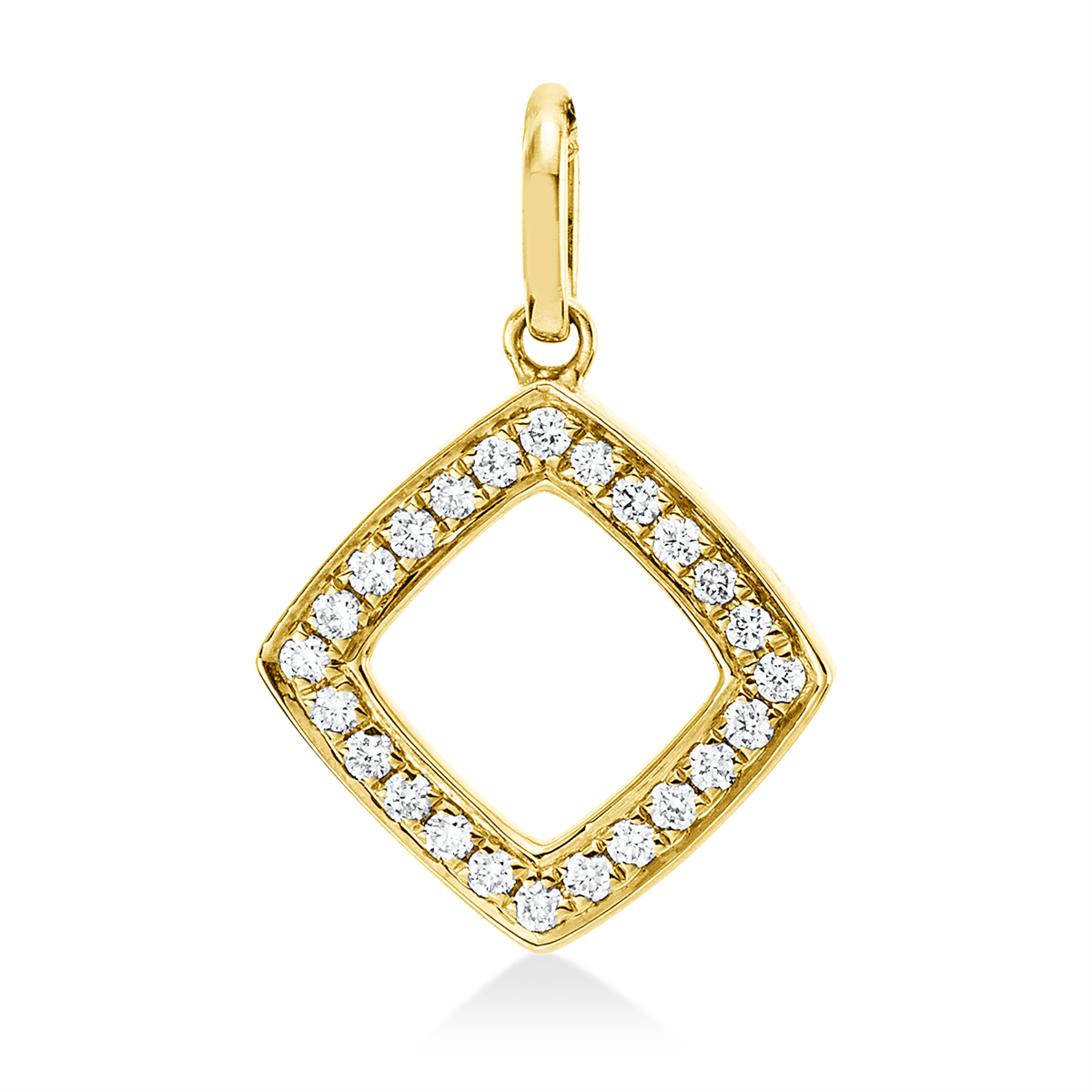 diamond full cut modern woman pendant in yellow gold
