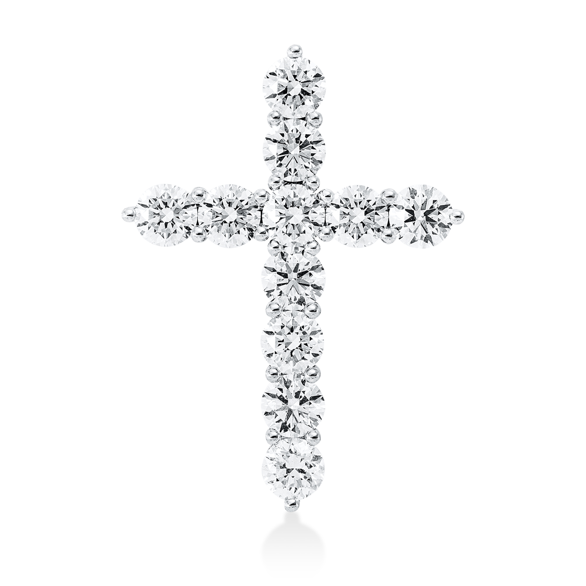 diamond full cut cross pendant in white gold