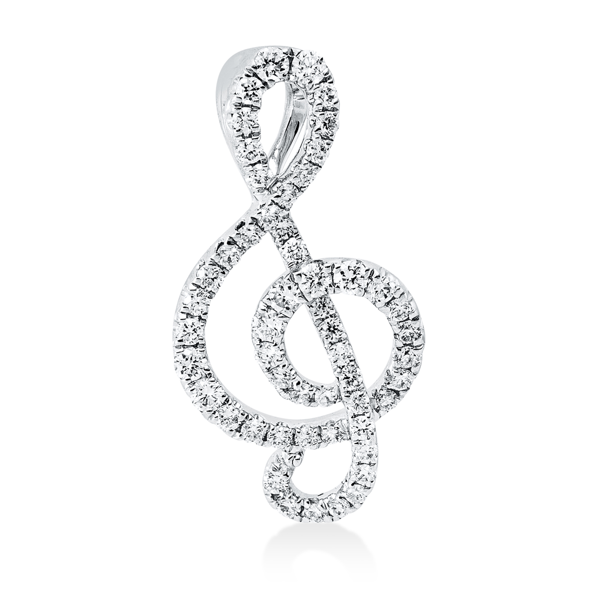 diamond full cut symbol pendant in white gold