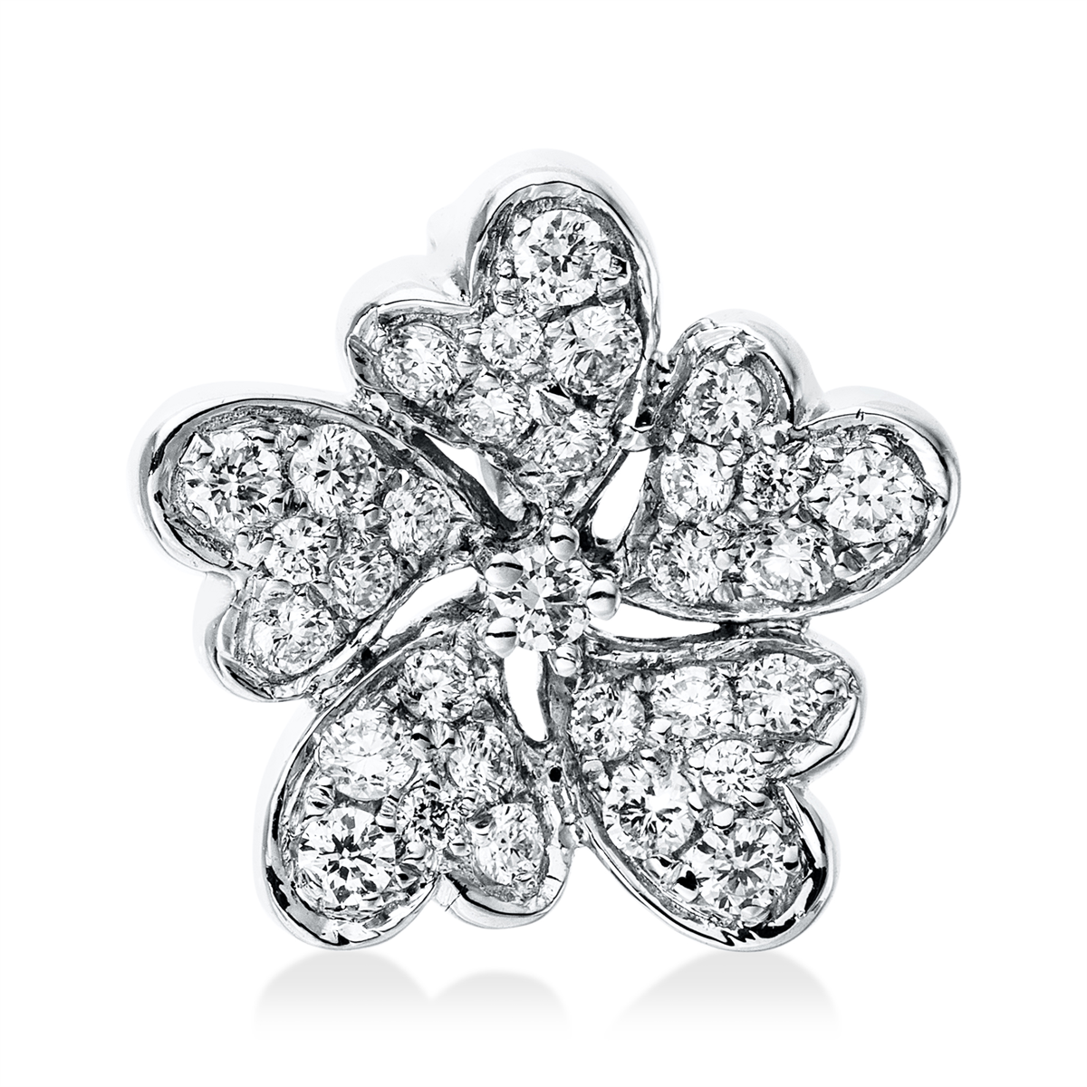 diamond full cut modern woman pendant in white gold