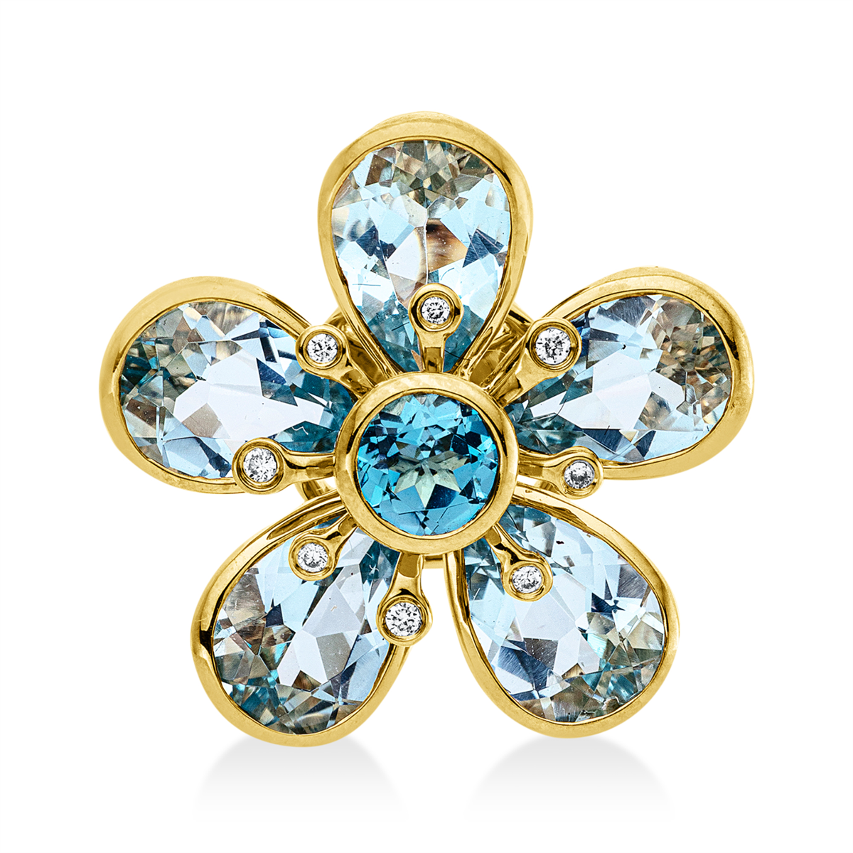 diamond full cut topaz colored stone fashion pendant in yellow gold