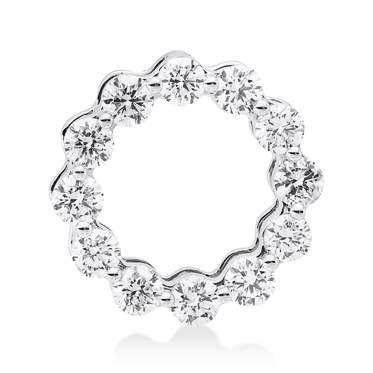 diamond full cut modern woman pendant in white gold