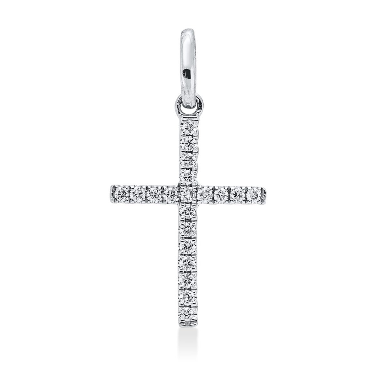 diamond full cut cross pendant in white gold