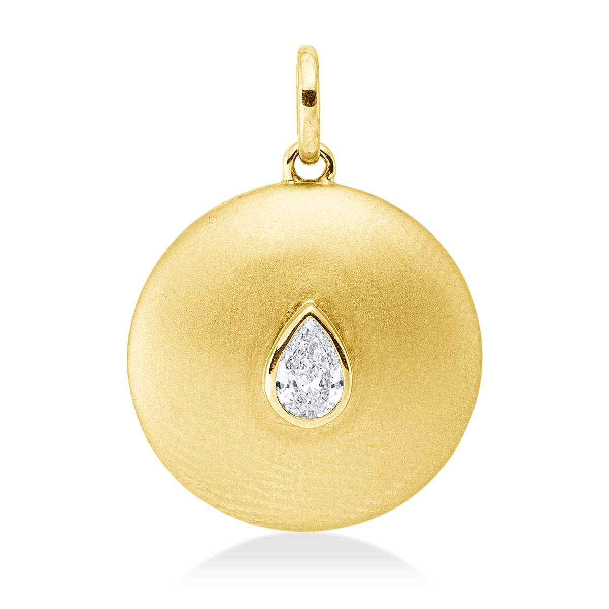pear shape solitaire pendant in yellow gold
