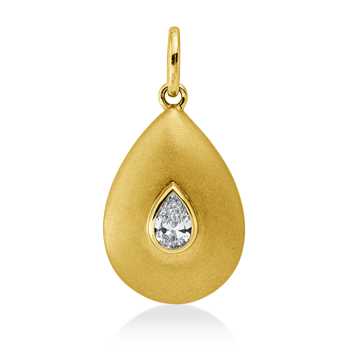 pear shape solitaire pendant in yellow gold