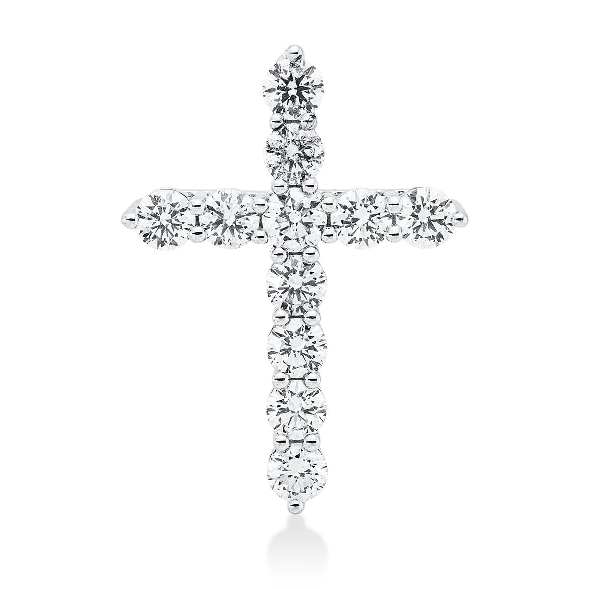diamond full cut cross pendant in white gold