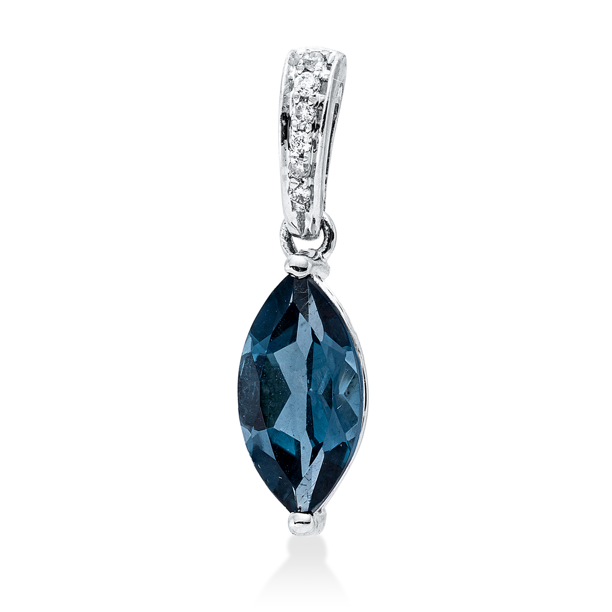 diamond full cut topaz colored stone fashion pendant in white gold