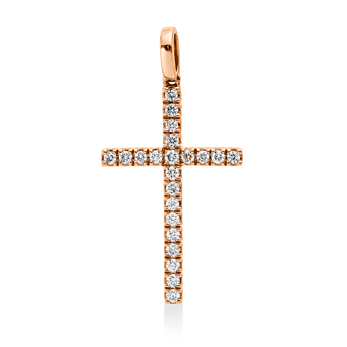 diamond full cut symbol pendant in red gold