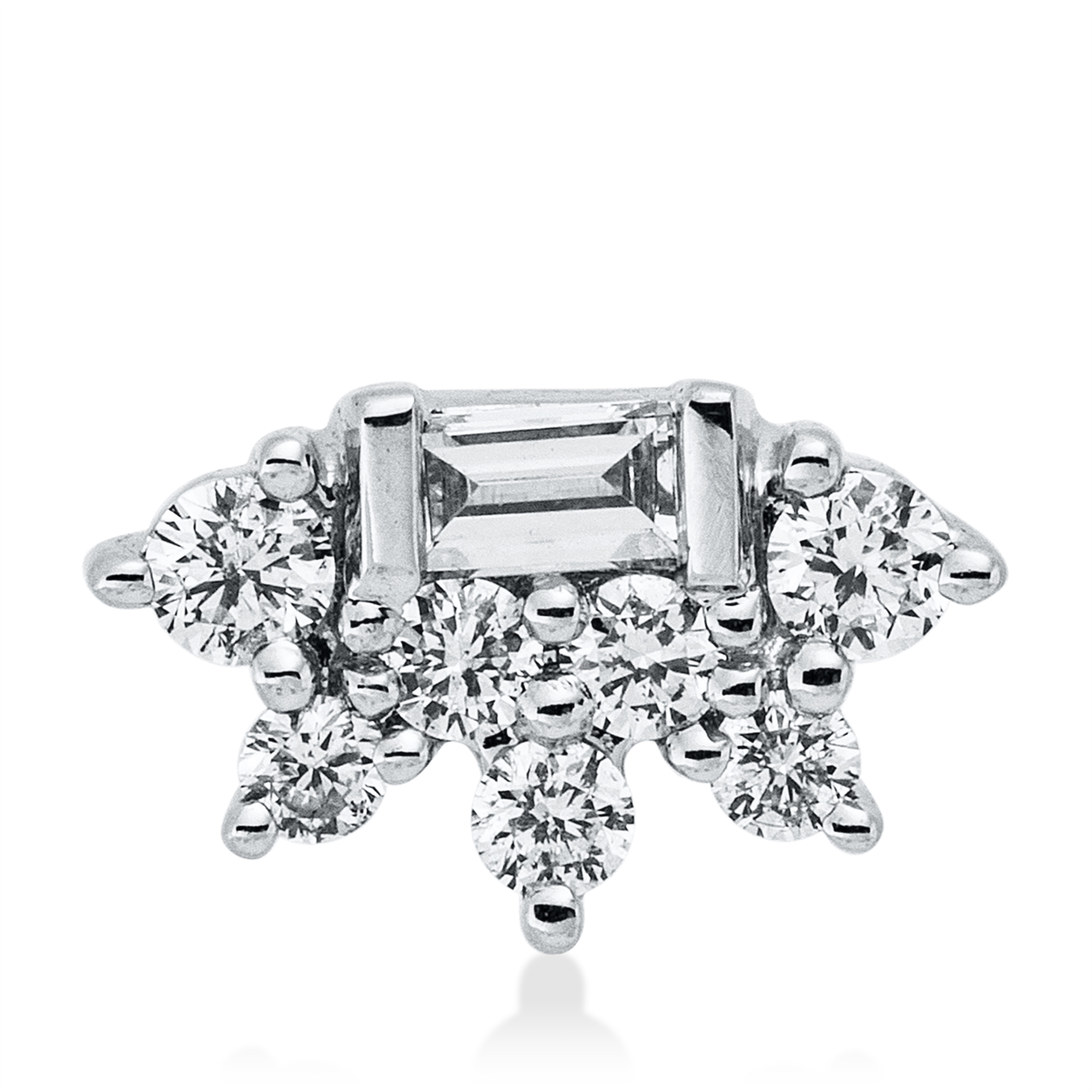 baguette baguette pendant in white gold