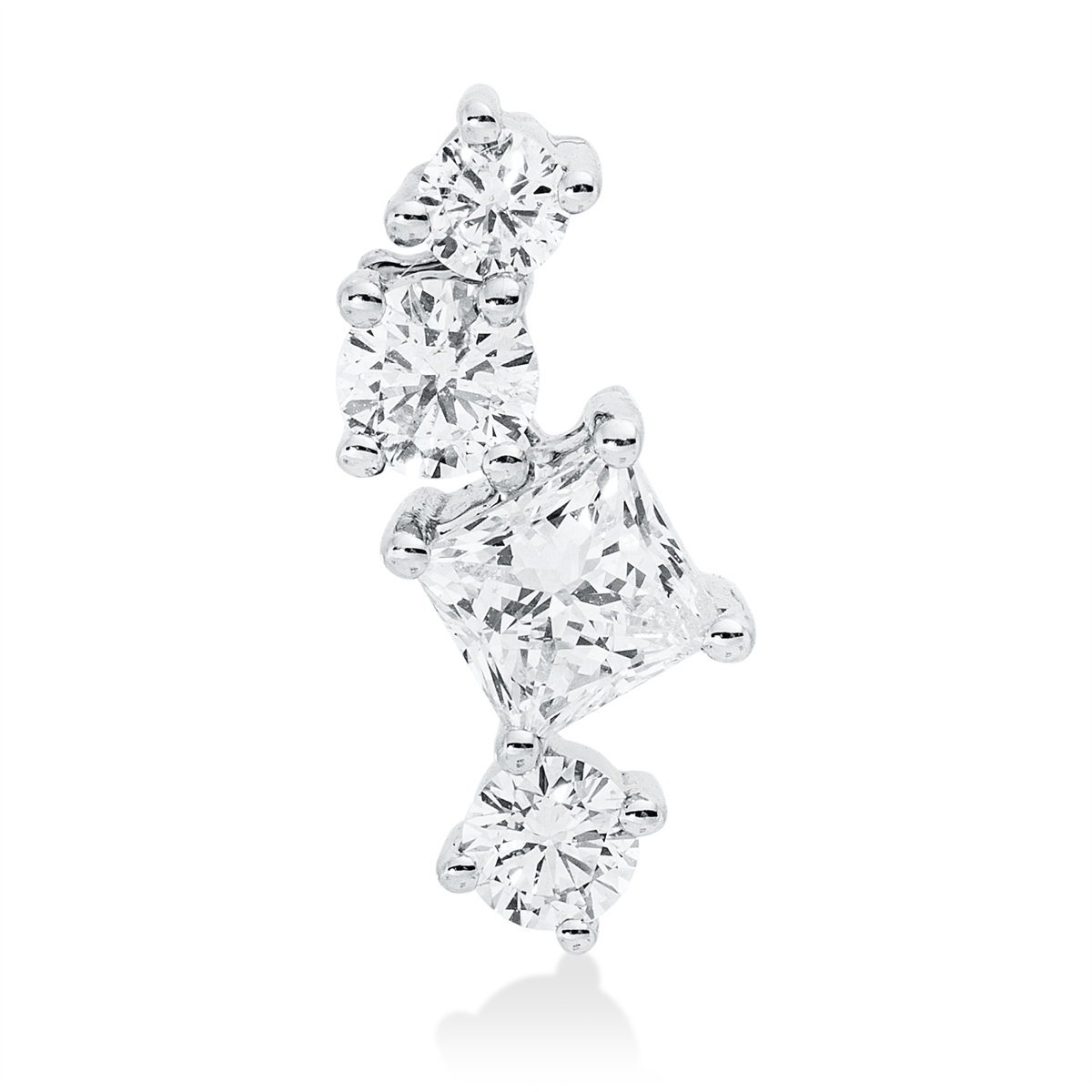 diamond full cut modern woman pendant in white gold