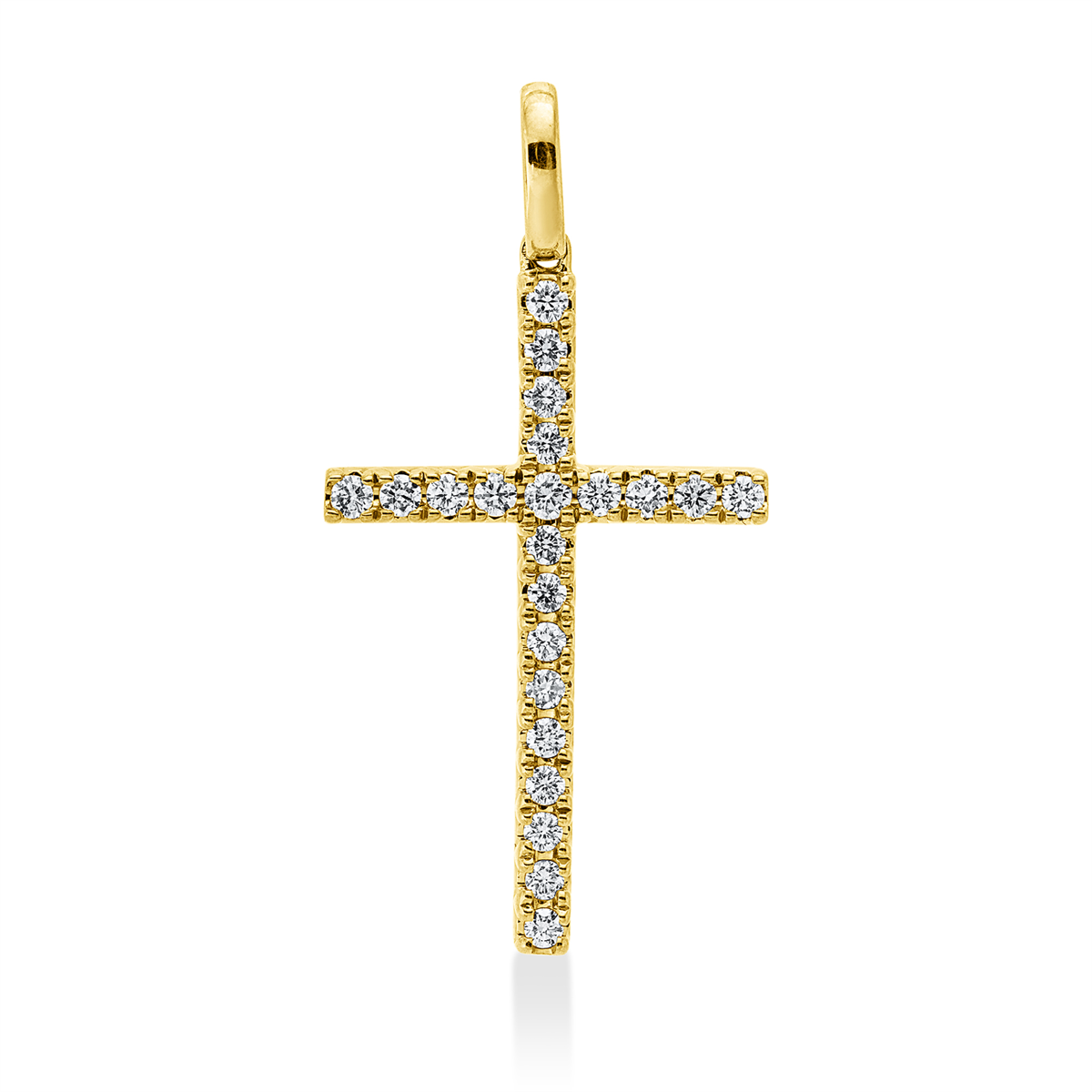diamond full cut symbol pendant in yellow gold