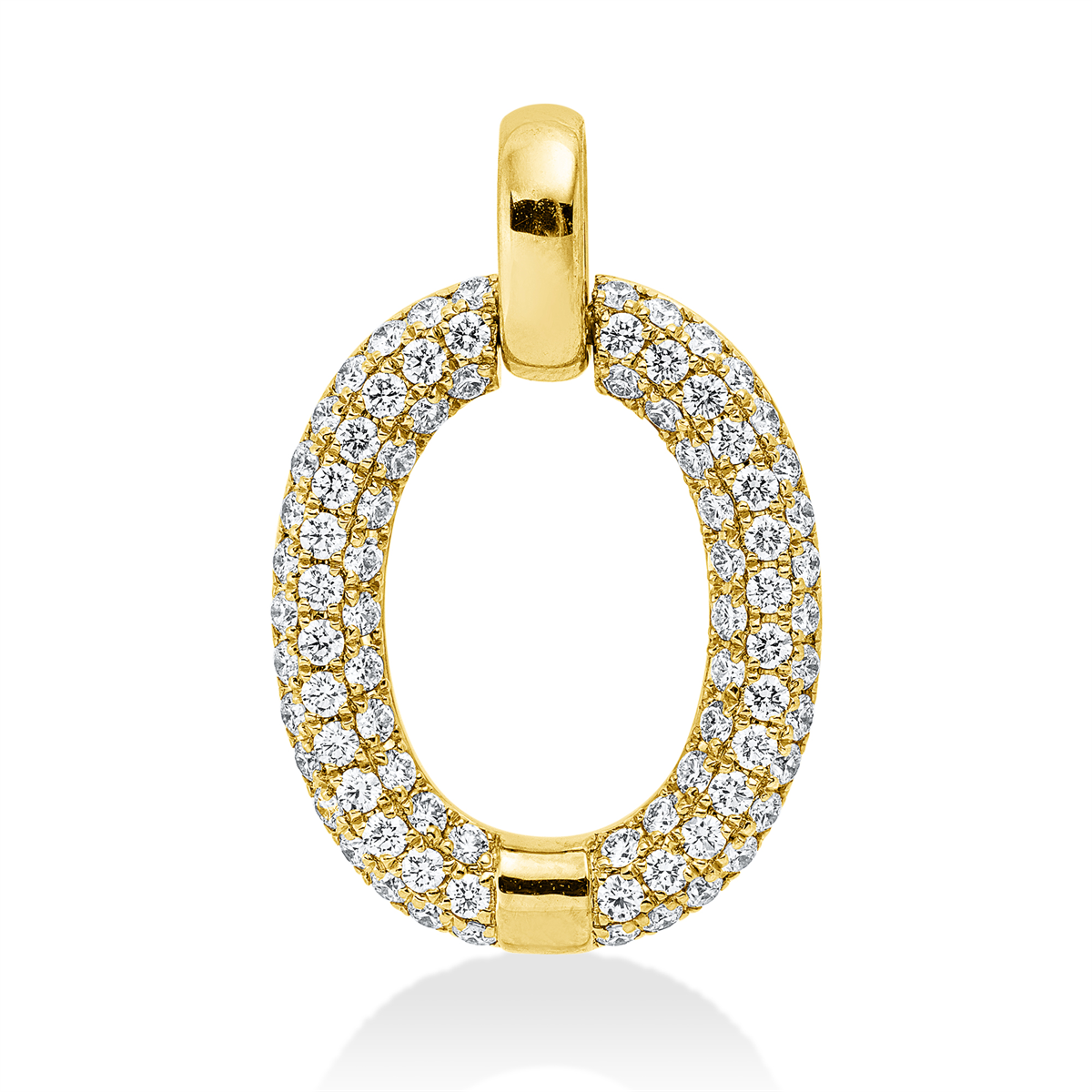 diamond full cut pavé pendant in yellow gold